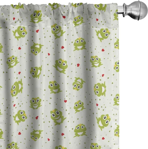 Vista 9 de Lunarable Cortinas para ventana para mascotas, divertidos personajes de gatos, estilo artístico, gatitos juguetones, animales peludos, decoración