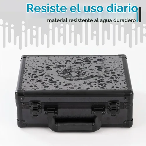 Vista 5 de Funda rígida pequeña con interior de espuma Pluck para Pisto L, GoPro, micrófono, cámara y más, tamaño exterior de 12.2 x 9 x 4.5 pulgadas