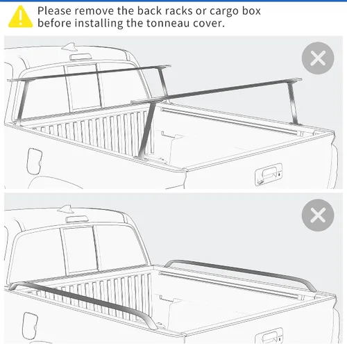 Vista 8 de Cubierta de cama de camión OEDRO de cuatro pliegues suave para Ford F250 F350 F-250 F-350 Superduty 1999-2016 con cama de 6.8 pies