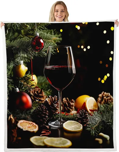 Vista 26 de Manta de franela champán para todas las estaciones, romántica manta de cama de vino tinto para decoración del hogar kawaii, manta de feliz día
