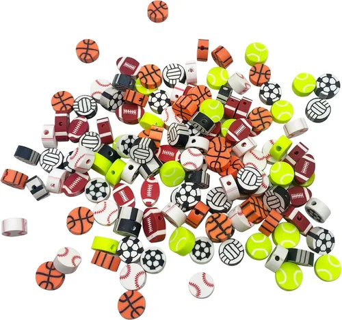 Vista 65 de 100 piezas de cuentas de arcilla polimérica Heishi espaciadoras mixtas, suministros para hacer pulseras, pendientes, collares de bricolaje, Bandera