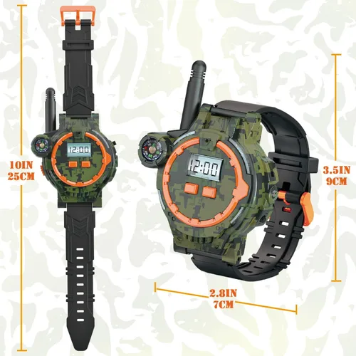 Vista 2 de Walkie Talkie recargable para niños, radio bidireccional Walky Talky con linterna, juego para exteriores, interfono, juguete y regalos para niños
