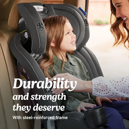 Vista 5 de Graco SlimFit3 LX 3 en 1 Asiento de coche delgado, orientado hacia atrás, orientado hacia adelante a asiento elevador de respaldo alto, Katrina