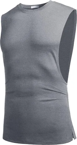 Vista 2 de COOFANDY Camiseta sin mangas de entrenamiento para hombre, paquete de 2 camisetas sin mangas para gimnasio y culturismo
