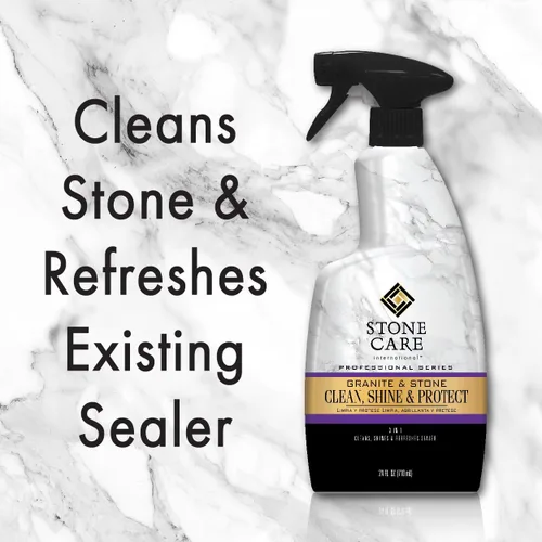 Vista 5 de Stone Care International Granite Clean, Shine & Protect - Limpia pulidores y protege superficies de piedra, granito, cuarzo, mármol, piedra caliza