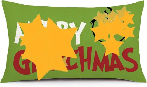 Vista 8 de AOFANGGO Funda de almohada de Navidad de 12 x 20 pulgadas, decoración navideña, funda de cojín rectangular para cama, silla, sofá