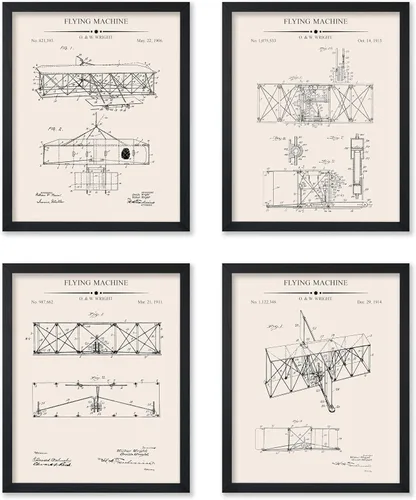 Vista 34 de Poster Master Juego de 6 Pósters Vintage de Planos de Aviación - Impresión de Patente de Avión - Arte de Aeronaves - Arte de Aviación - Arte