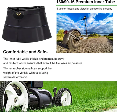 Vista 7 de 130/90-16 Tubo interior 5.00/5.10-16 Tubo de equilibrio de motocicleta resistente para scooter, motocicleta, aplicaciones callejeras y todoterreno