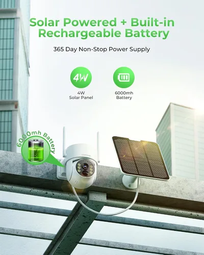 Vista 6 de CAMCAMP Solar Security Cameras Outdoor Wireless with 10" Monitor, 2 Cam Kit