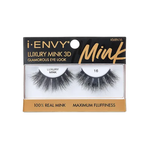 Vista 21 de i-ENVY Pestañas postizas de lujo de la colección de visón, pestañas 100% de visón real, aspecto glamoroso, pestañas de máxima esponjosidad 3D ángulo