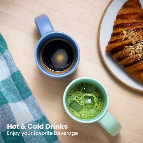 Vista 5 de CURVD® Taza de café de 18 onzas, apta para microondas y lavavajillas, 100% cerámica sin químicos, mango grande para un agarre cómodo, perfecta