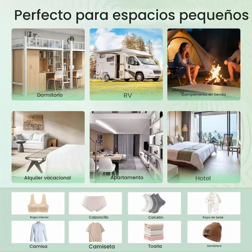 Vista 8 de Lavadora Portátil 20L - Mini Lavadora con Cesta Giratoria (Gris)