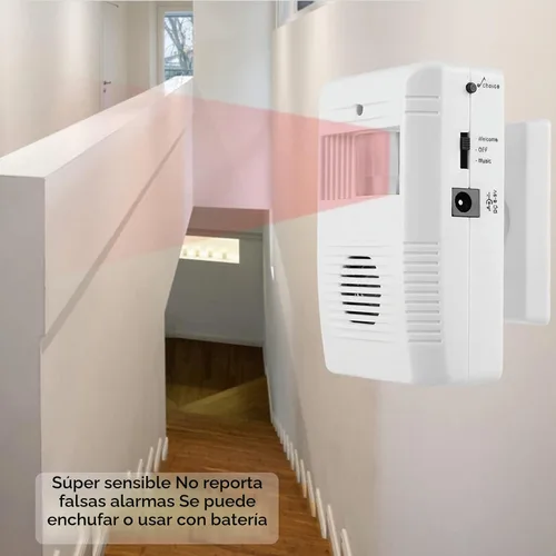 Vista 2 de Sensor de bienvenida, sensor independiente, sensor de movimiento, timbre de puerta de 16 música, alarma de bienvenida para puerta, alarma de entrada