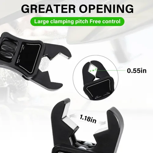 Vista 2 de BESULEN Soporte para teléfono para espejo retrovisor de automóvil, soporte de teléfono giratorio de 360°, soporte de teléfono ajustable Negro /Gris