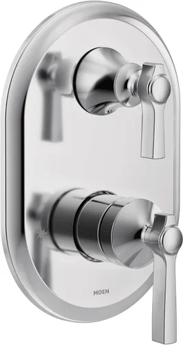 Vista 9 de Moen UTS2411BG Flara M-CORE Serie 3 - Moldura de ducha de 2 manijas con válvula de transferencia integrada, requiere válvula, oro cepillado