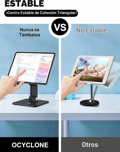 Vista 5 de OCYCLONE - Soporte para iPad para escritorio, altura ajustable y ángulo