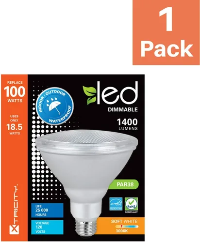 Vista 2 de Foco LED de cuello largo atenuables Xtricity PAR38, equivalente a 18 W (120 W) 120 voltios, 3000 K blanco suave, resistentes al agua, E26 Base