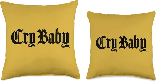 Vista 3 de Cry Baby Old English Design Studio CRY Baby Old English Design - Almohada (16 x 16 pulgadas), multicolor