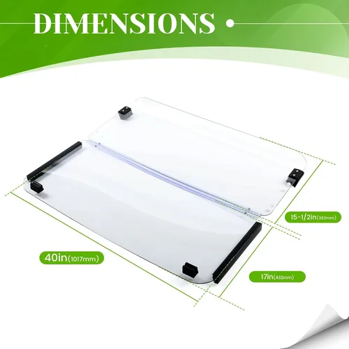 Vista 3 de HECASA Parabrisas transparente compatible con modelos de carritos de golf Yamaha G2/G9 de 1985-1995, parabrisas plegable