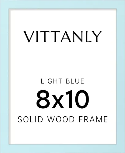 Vista 81 de Vittanly - Marco de fotos de 4 x 6 pulgadas de madera maciza con plexiglás, incluye paspartú de 3,5 x 5, para colgar en la pared o poner sobre una