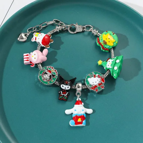Vista 6 de WENZHUINS Juego de pulseras con dijes, pulsera ajustable con temática de anime, regalo de cumpleaños, Halloween, regalos de Navidad