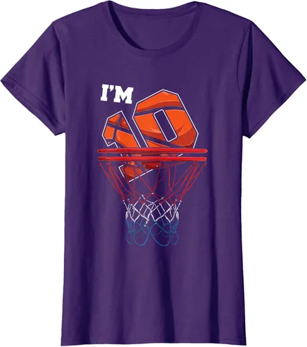 Vista 8 de Camiseta de regalo de cumpleaños con red de baloncesto de 10 años, Negro