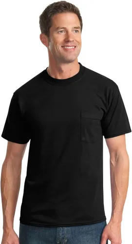Vista 55 de Jerzees Camiseta pesada con cuello redondo y bolsillo en el pecho para hombre