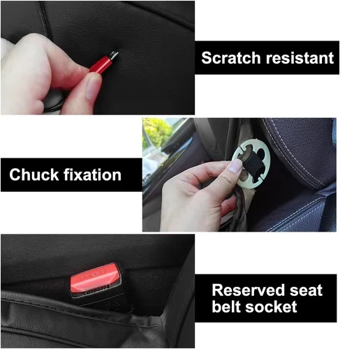 Vista 6 de Fundas de asiento de coche para Volkswagen New Beetle 2000-2010 juego completo con cojines de protección automotriz de cuero impermeable