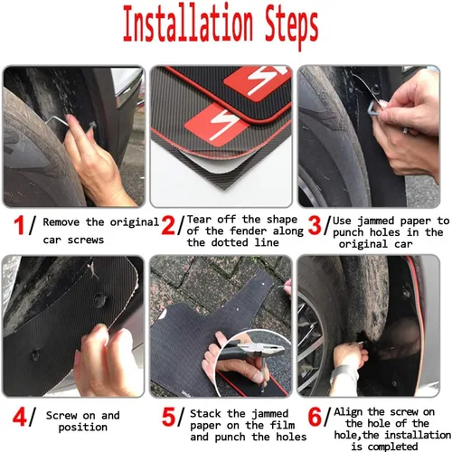 Vista 5 de Guardabarros de goma universal para coche, guardabarros de goma para deportes universales, guardabarros de barro para protección de salpicaduras