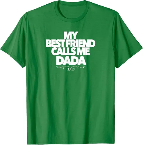 Vista 5 de My Best Friend Calls ME DADA Funny Baby Shower Present dad T-Shirt Asphalt Grey