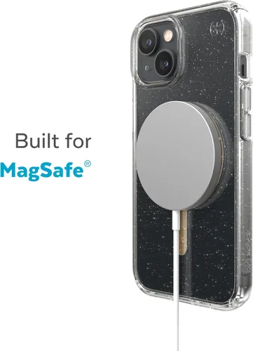 Vista 3 de Speck Funda transparente para iPhone 14 Plus, protección contra caídas, resistente a los arañazos, diseñada para MagSafe Slim iPhone 14 Plus de 6.7