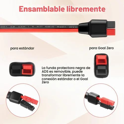Vista 3 de Kit de conector de cable de panel solar 10 AWG, compatible con conector solar y conector Anderson para RV, Goal Zero Yeti, Renogy generador solar