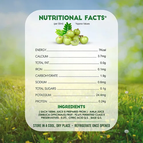 Vista 2 de GARDEN OF NUTRITION Jugo de hierbas y ayurvédicas Amla Premium Puro y natural Rica fuente de vitamina C natural (16.9 fl oz) Paquete de 1