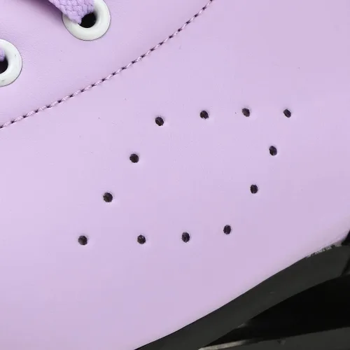 Vista 5 de Patines de ruedas para mujeres y hombres, zapatos altos de piel de vacuno, patines clásicos de doble fila, patines de cuatro ruedas para hombres