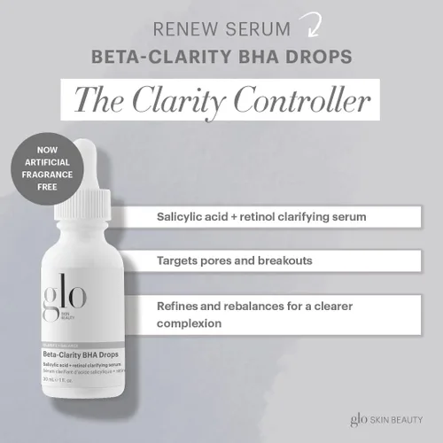 Vista 3 de Glo Skin Beauty Gotas de BHA de Beta-Clarity, tamaño de viaje, ácido salicílico + suero clarificante de retinol, ayuda a refinar y reequilibrar