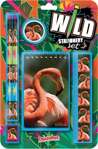 Vista 25 de Deluxebase Wild Stationery Set - Mariposa de animales de papelería con 2 lápices, borrador, sacapuntas, regla y lindo cuaderno. Suministros