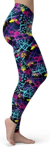 Vista 3 de sissycos Womens 80s Leggings Artistic Splash Printed Buttery Soft Stretchy Pants
