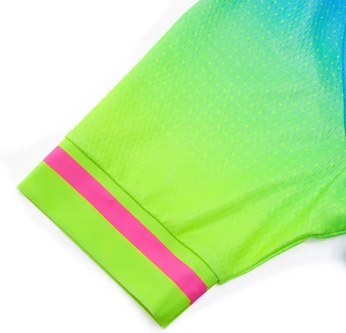 Vista 5 de Maillot de ciclismo de manga corta para mujer, ropa de bicicleta, chaqueta de bicicleta con bolsillos, transpirable