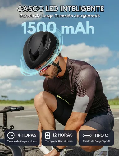 Vista 4 de Casco de bicicleta con luz – Casco de bicicleta con pantalla LED DIY para scooter, bicicleta, monopatín – Casco de pantalla LED con patrones Negro