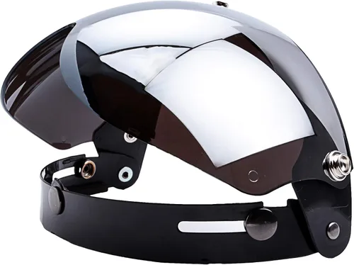 Vista 3 de Visera abatible para casco de motocicleta de 3 ranuras (espejo cromado)