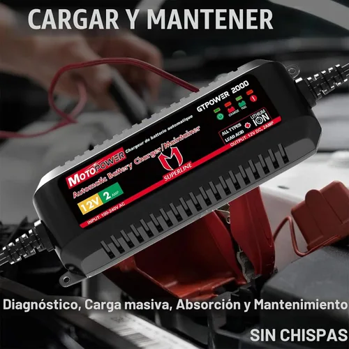 Vista 2 de MOTOPOWER Cargador de batería automático MP00207A 12V 2Amp para baterías de iones de litio