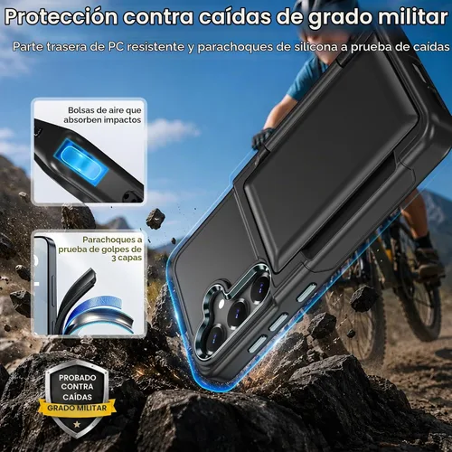 Vista 6 de Vofolen for Samsung Galaxy S25 Case Wallet with Card Holder RFID Blocking