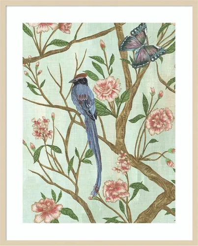 Vista 6 de Amanti Art Lienzo decorativo para pared enmarcado de 24 x 20 pulgadas, delicada Chinoiserie I de Melissa Wang, arte de pared de animales, decoración