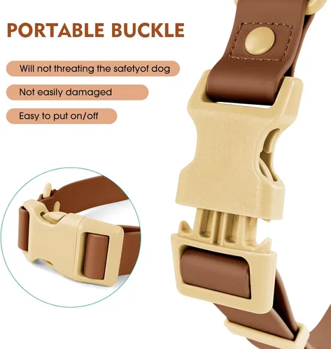 Vista 3 de Wolfone - Collar impermeable para perros con hebilla de liberación rápida, collar ajustable lindo para perros, cómodo, resistente, duradero, a