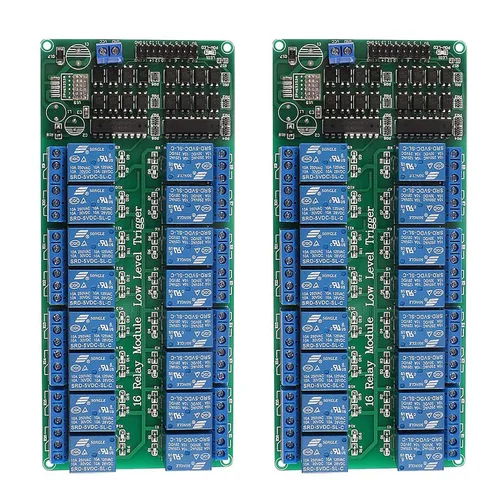 Vista 7 de ACEIRMC 5 V 16 canales Módulo de placa de interfaz de relé con optoacoplado LED LM2576 de alimentación para Arduino Kit de bricolaje PiC ARM AVR
