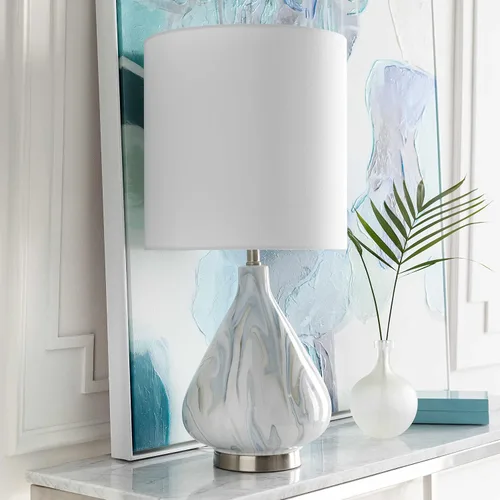 Vista 11 de BoutiqueRugs Manaloal - Lámpara de mesita de noche de cerámica con puntos boho para mesita de noche de dormitorio, iluminación lateral lateral