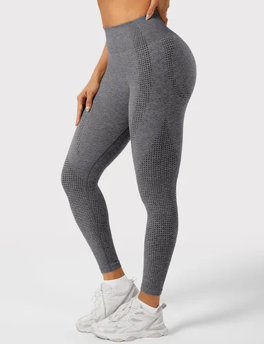 Vista 74 de HIGORUN - Leggings sin costuras para mujer, moldeadores, con diseño gráfico de sonrisas, de cintura alta, para el gimnasio, yoga o hacer ejercicio