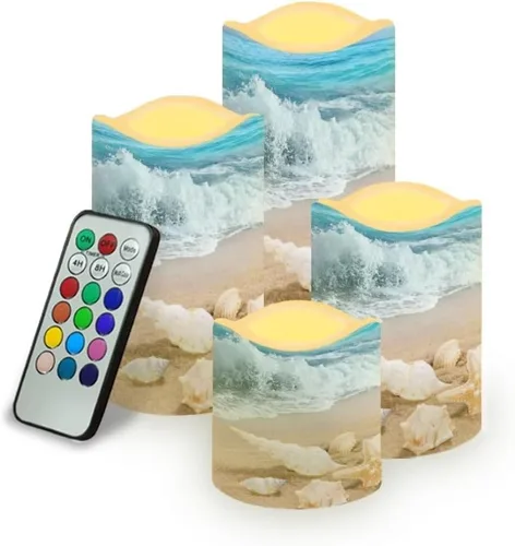 Vista 21 de Jeiento American Flag Flameless Candles 4 Pack 4th of July Home Decoration Flower American Flag LED Candles Battery Operated with Timer Remote