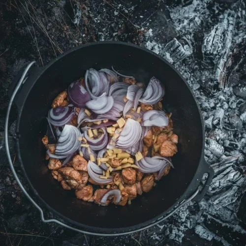 Vista 6 de Petromax Horno holandés de hierro fundido para cocinar u hornear al aire libre sobre una fogata o en la cocina del hogar, los utensilios de cocina