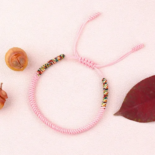 Vista 16 de Pulseras tibetanas hechas a mano con cuerda roja para él y ella, pulsera de la amistad, pulsera de la amistad, hilo negro y rojo para protección